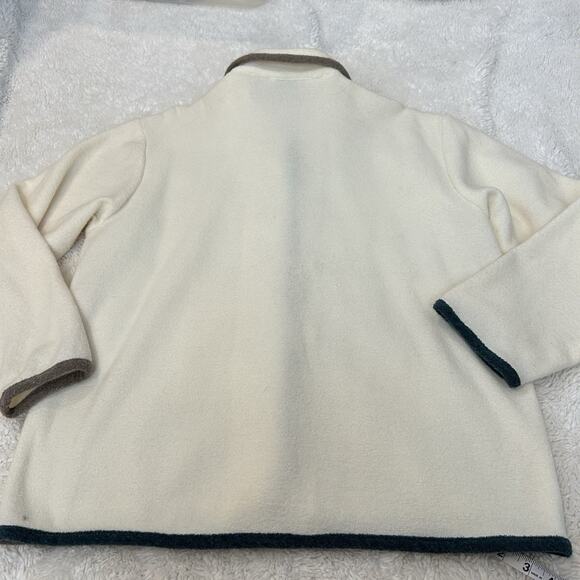 VTG 90s Winter Snowflakes Patchwork Applique Fleece Jacket L Cottage Core Soft - Picture 3 of 6